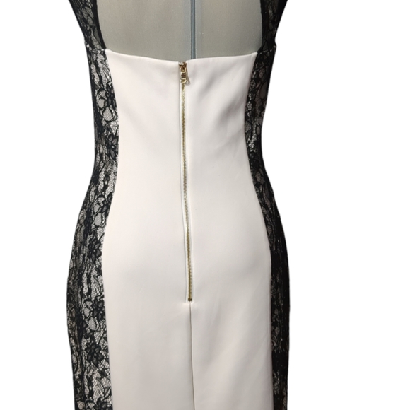 GUESS Gorgeous Ivory black lace elegant cocktail dress Size 12 - Picture 7 of 13